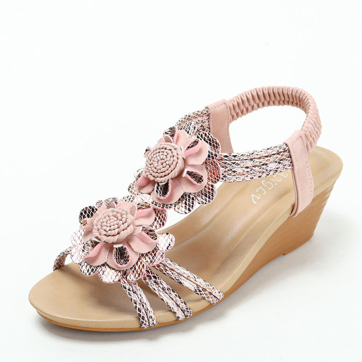 Dame kile sandaler med florale accenter og elastisk remdesign Stilla