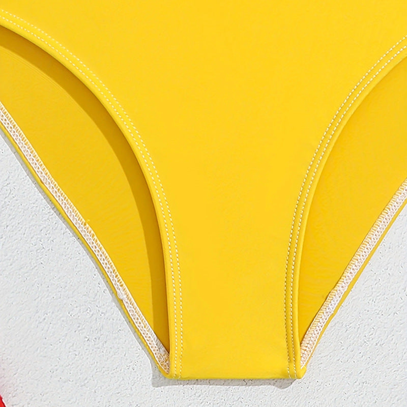 Dame bikini-sæt med sportligt bustier-overdel og højskåret underdel Stilla