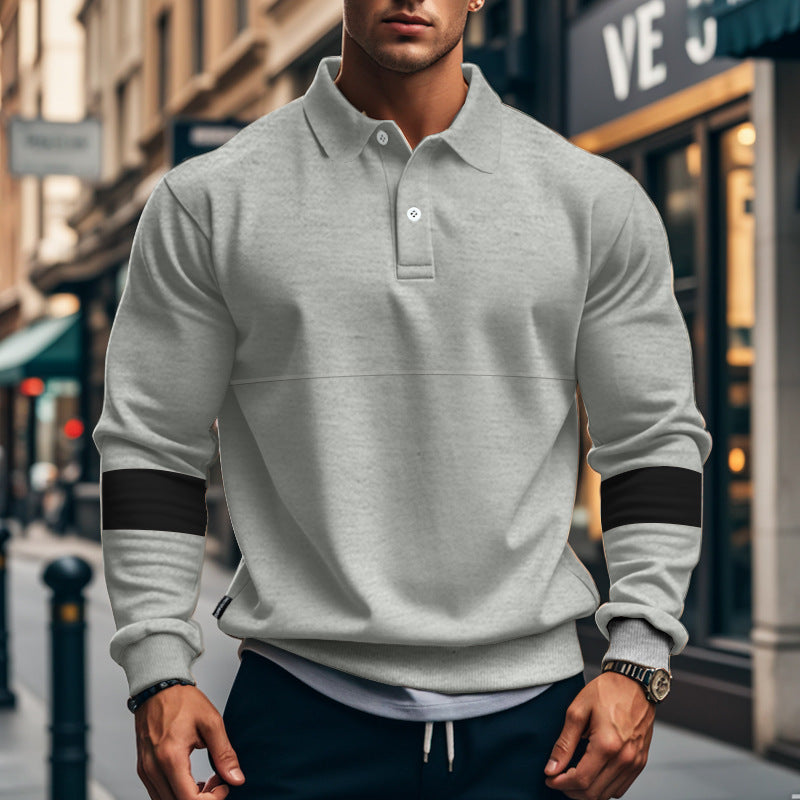 Herrer moderigtig sweater med stilige kontrastelementer Stilla