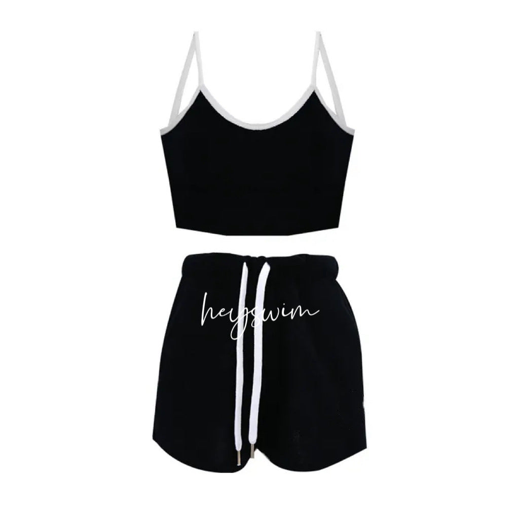 Femme Sporty Kort skåret Tank- og Shorts-sæt Stilla