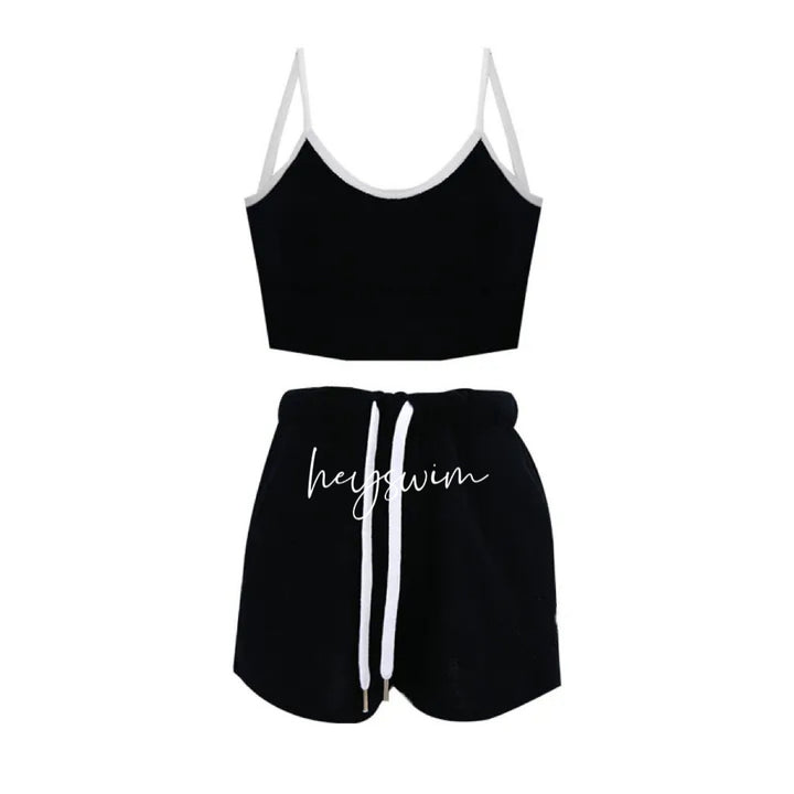 Femme Sporty Kort skåret Tank- og Shorts-sæt Stilla