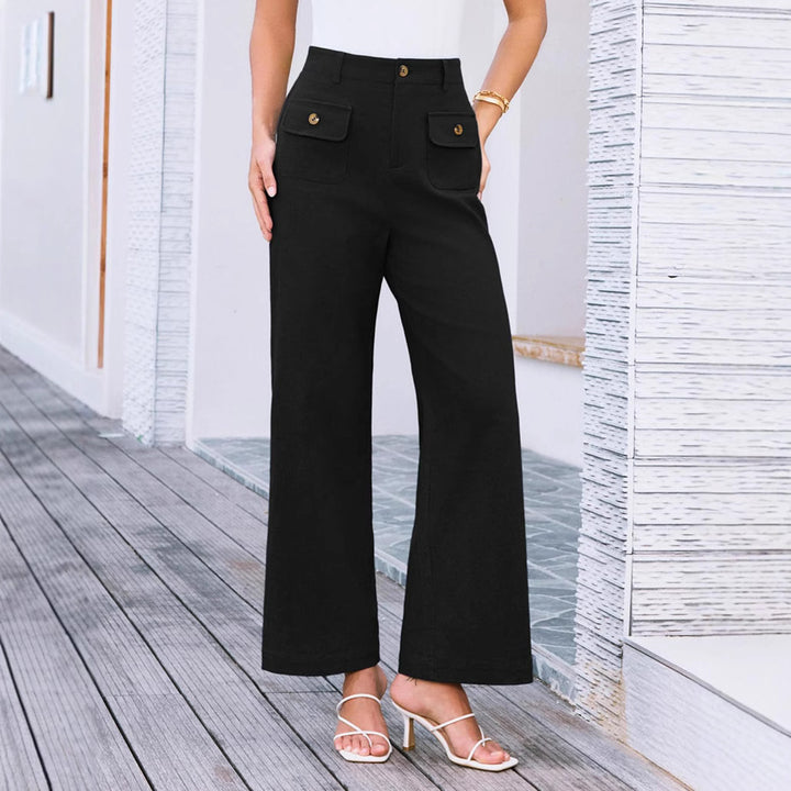 Dame Bred High-Waist-Bukser med Lommer Stilla