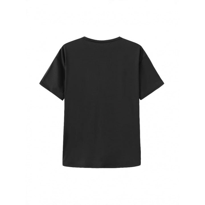 Dame T-shirt med kreativt kirsebærmotiv og livlig leopardmønster Stilla