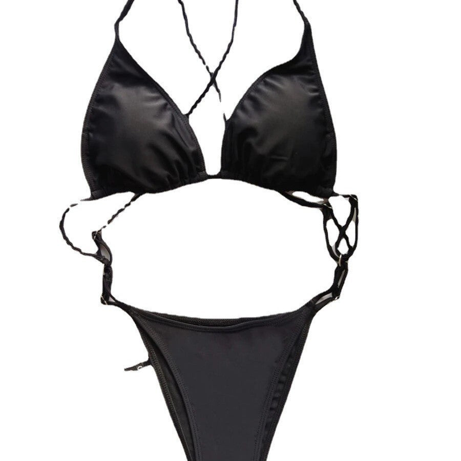 Dame Triangel-Bikini med ultra-høj benudskæring og justerbare stropper Skovae