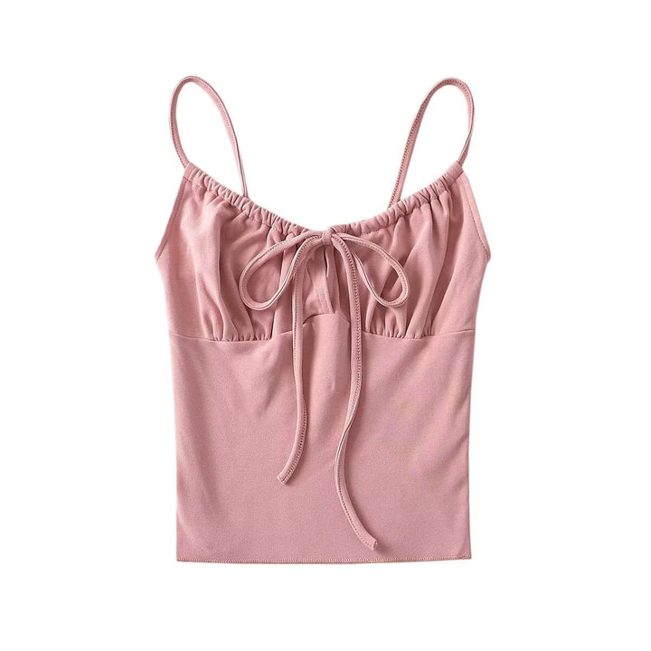 Dame Crop-top med charmerende knude-design og elastisk materiale Stilla