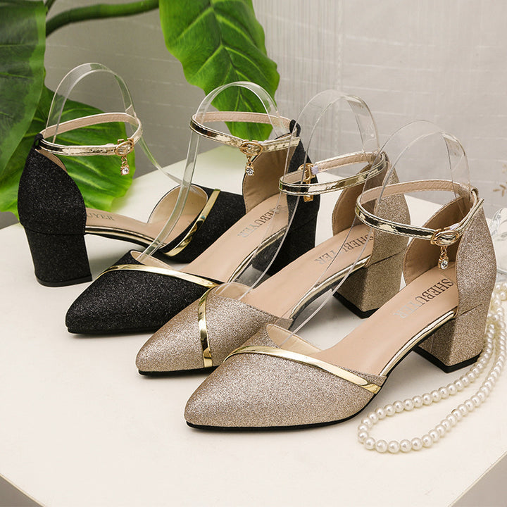 Dame Glamourøse Pumps med transparent remdekoration Stilla
