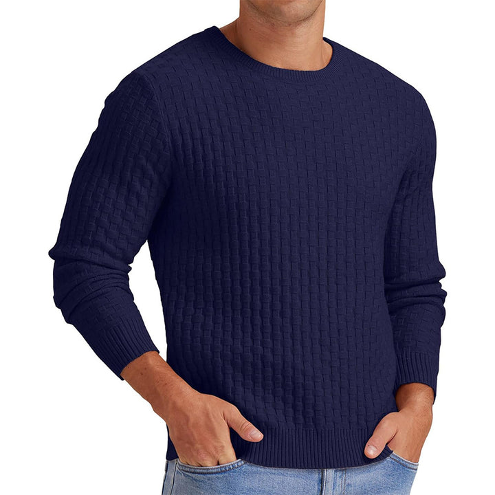 Herre strikkepullover med struktureret design Stilla