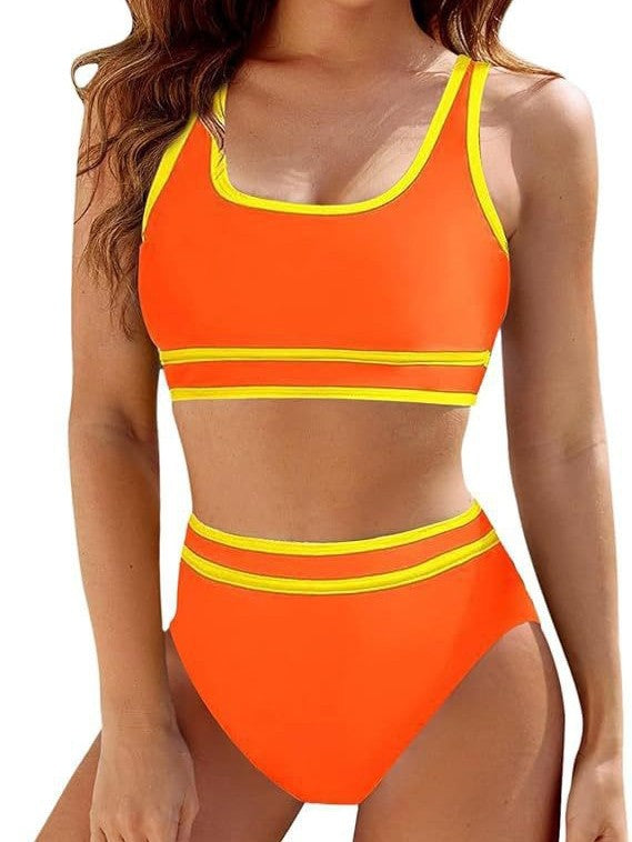 Dame Sporty Bikini-sæt med høj talje og brede stropper Stilla