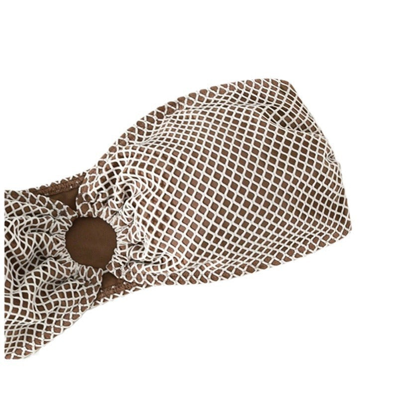 Dame triangel-bikini med raffineret netdesign og stilfuld ring Skovae
