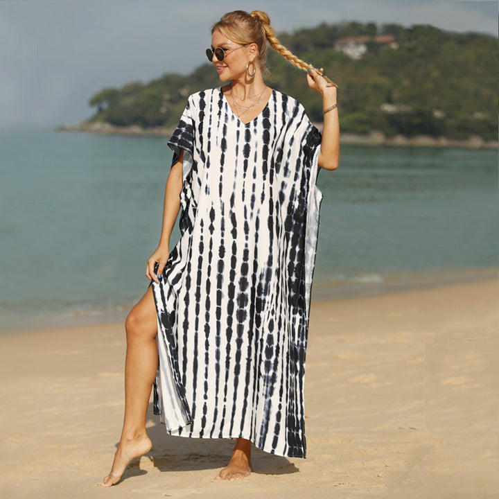 Dame luftig strandkaftan med asymmetrisk snit Skovae