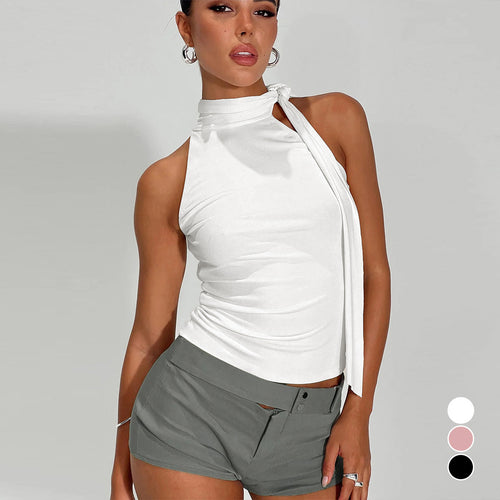 Damer elegant top med feminin sløjfedesign Skovae
