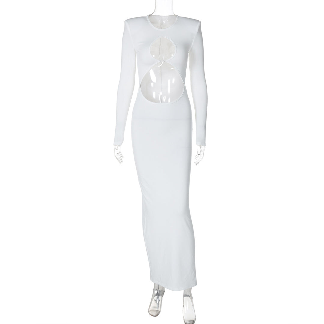 Dame maxikjole med innovativ cut-out-design og lange ærmer Stilla