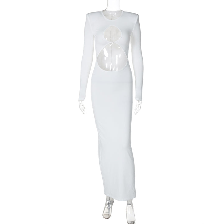 Dame maxikjole med innovativ cut-out-design og lange ærmer Stilla