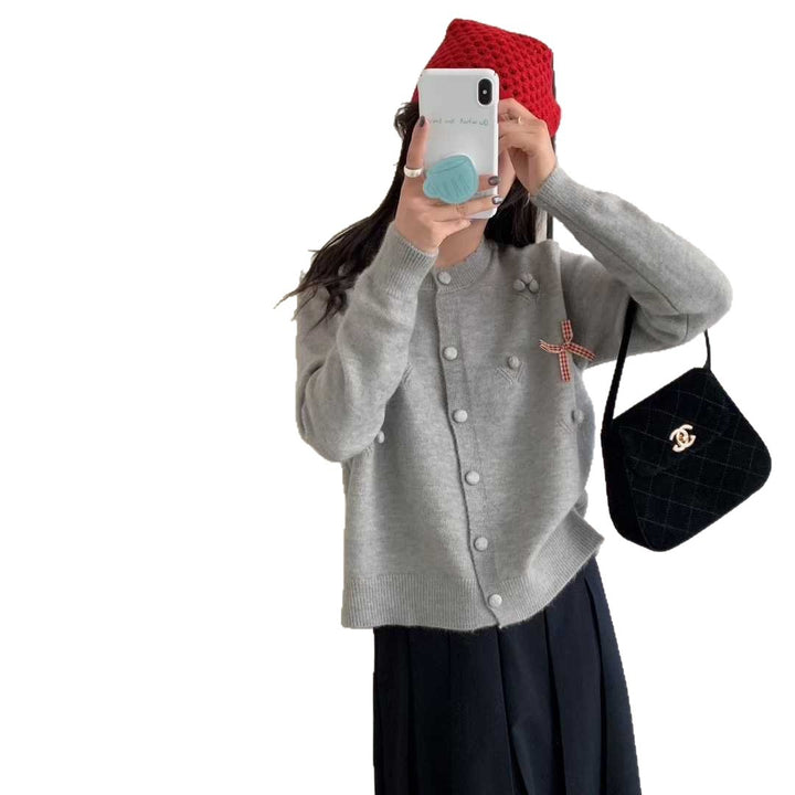Dame Fashionable Cardigan med Dekorative Detaljer Stilla