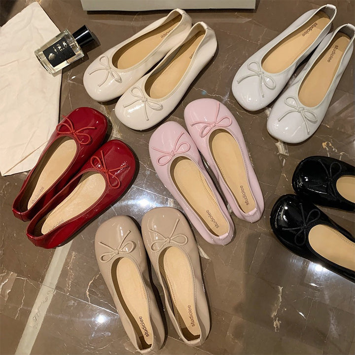 Dame Ballerinas med elegant sløjfedekoration og komfortabel sål Stilla