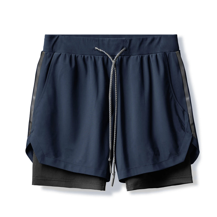 Damer Sportslige Dobbelt-shorts med integreret kompressionsunderbukser og elastisk talje Stilla