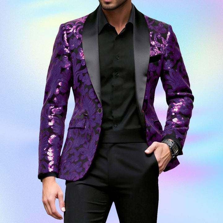 Herre Glamourøs Aftenblazer med glitrende Design Stilla
