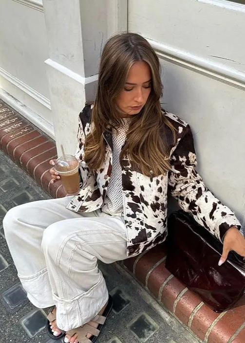 Stilla | Trykt Denim Jakke