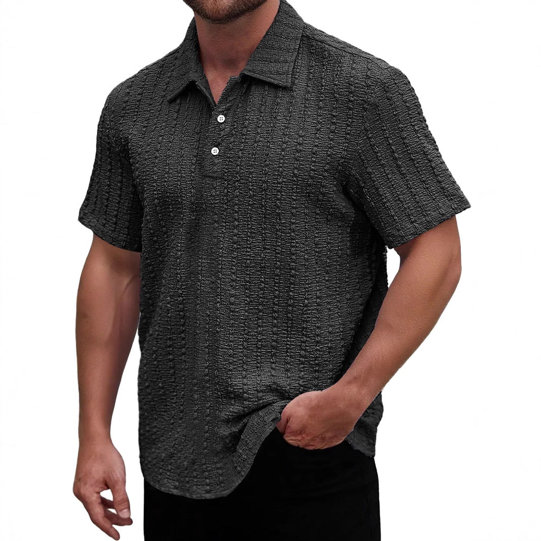 Herrer Struktur Kortærmet Poloshirt Stilla