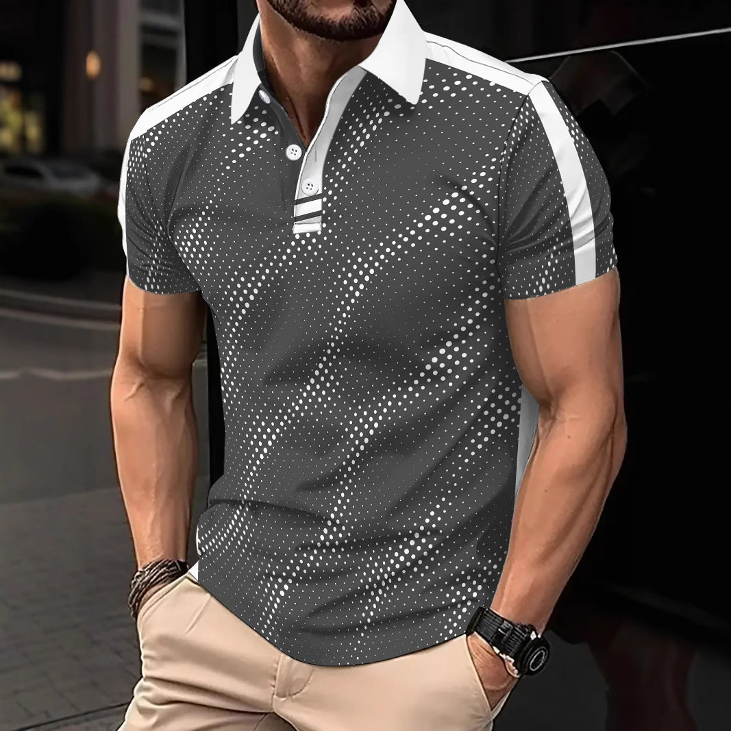 Herrer Modern Grafik Performance Polo-Shirt Stilla