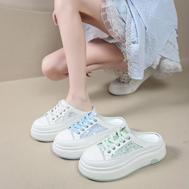 Dame Sneakers med transparent detalje og komfortabel plateau sål Stilla
