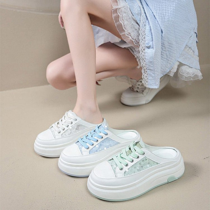 Dame Sneakers med transparent detalje og komfortabel plateau sål Stilla