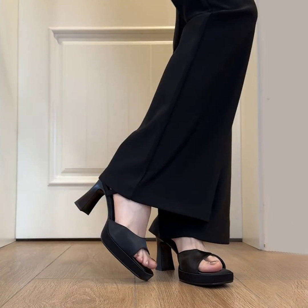 Damer Elegante Åbne Tå Slingback Hæle med Dekorativ Spænde Stilla