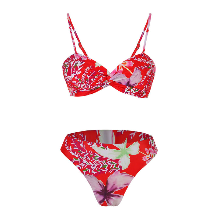 Dame bikini-sæt med blomsterdesign og justerbare stropper Stilla