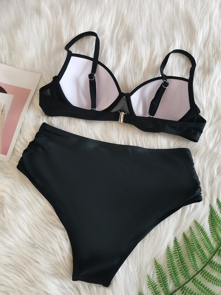 Dame Højskåret Push-Up Bikini Sæt Stilla