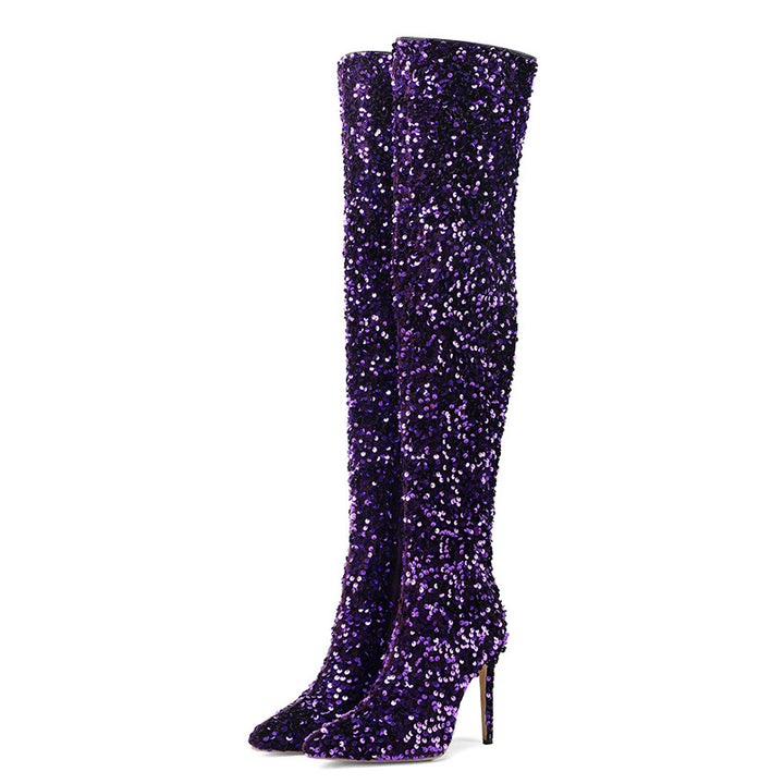 Femme Over-the-Knee Glitter Stiletto Støvler Stilla
