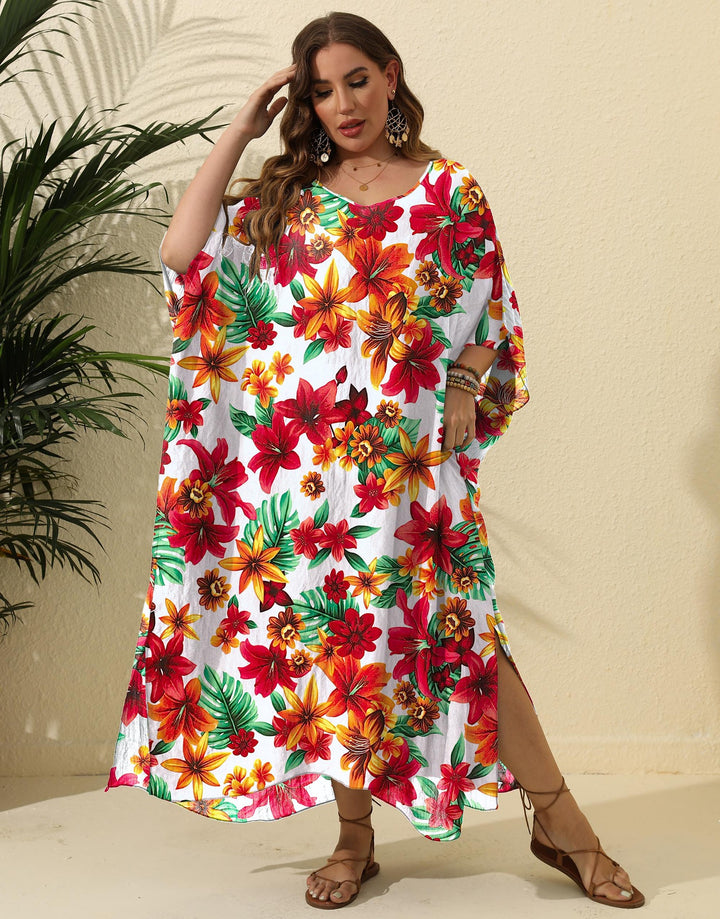Kvinder Floral Tryk Maxi Cover-Up Kjole Stilla