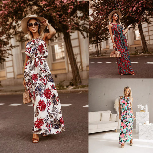Dame Floral Print Maxi Kjole Stilla
