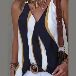 Dame asymmetrisk top med fashionable farvegradient og elegante stropdetaljer Stilla