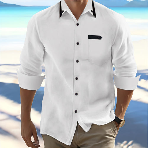 Herrer Fritid Button-Up Skjorte Stilla