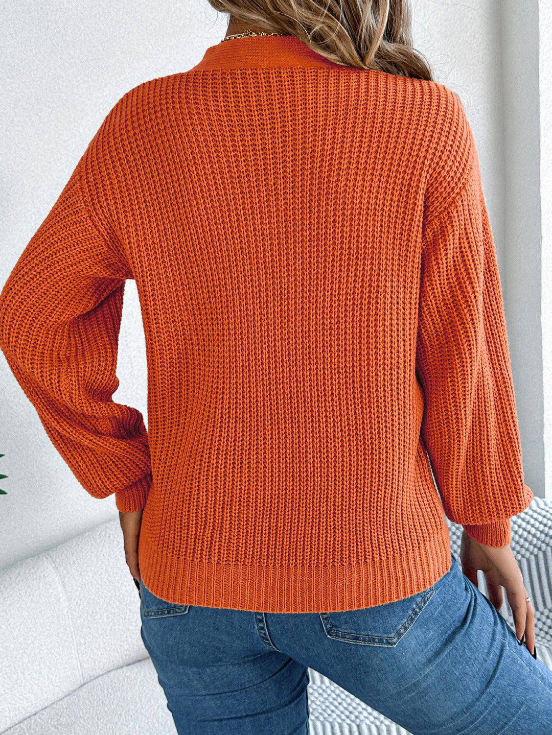 Stilla | Pullover Enfarvet Med Lange Ærmer Orange Farve