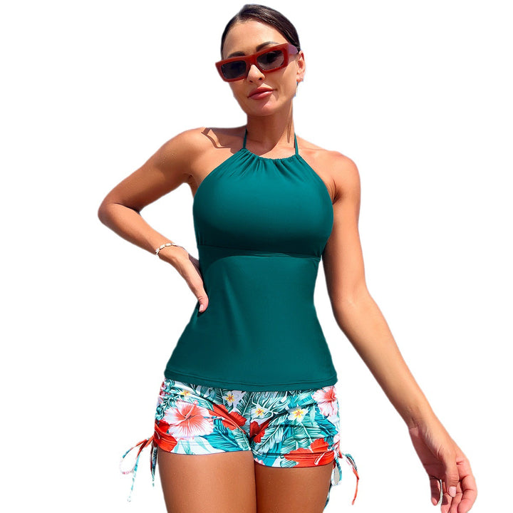 Dame Tankini-top med blomstermotiv og afslappede shorts Stilla