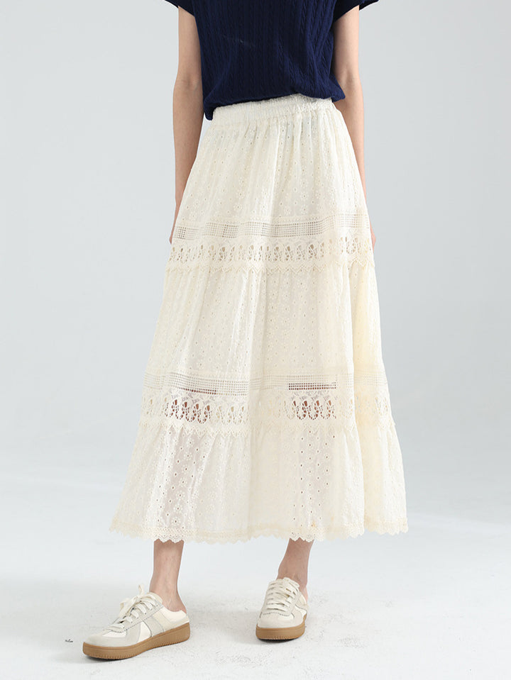 Femme Bohemian Spids Maxi Nederdel Stilla