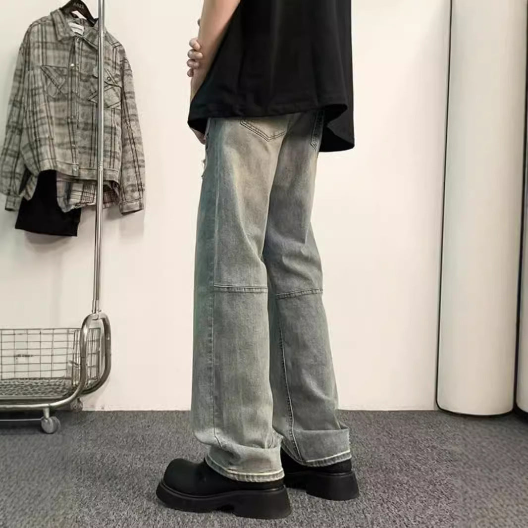 Herrer Mode Vintage-jeans med destroyed-detaljer og komfortabel pasform Stilla