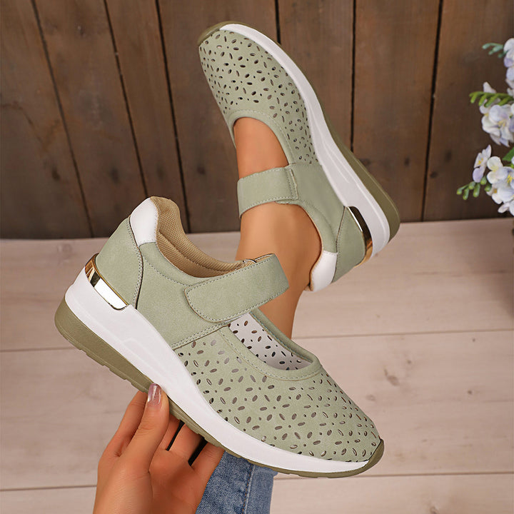 Dame Åndbare Sneakers med praktisk Velcro og fashionable huldesign Stilla