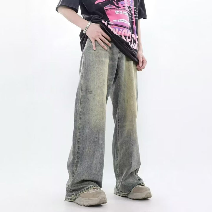 Herrer Behagelige Wide-Leg Jeans med moderne vask og afslappet snit Stilla