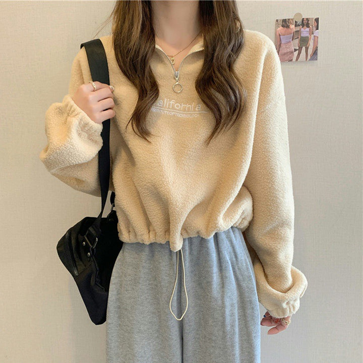 Femme Cozy Fleece Kvart-lynlås Pullover Stilla