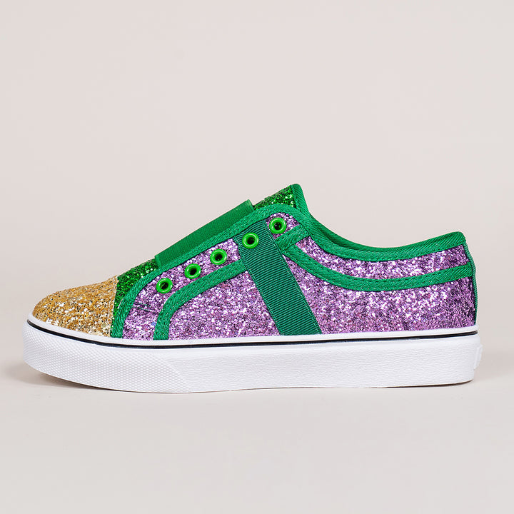 Dame Glitrende Sneakers med elastisk remdesign og skridsikker sål Stilla