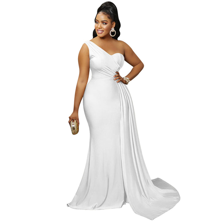 Stilla | Farve Party Tight One Shoulder Sleeve Dress Maxi Dress Kvinder