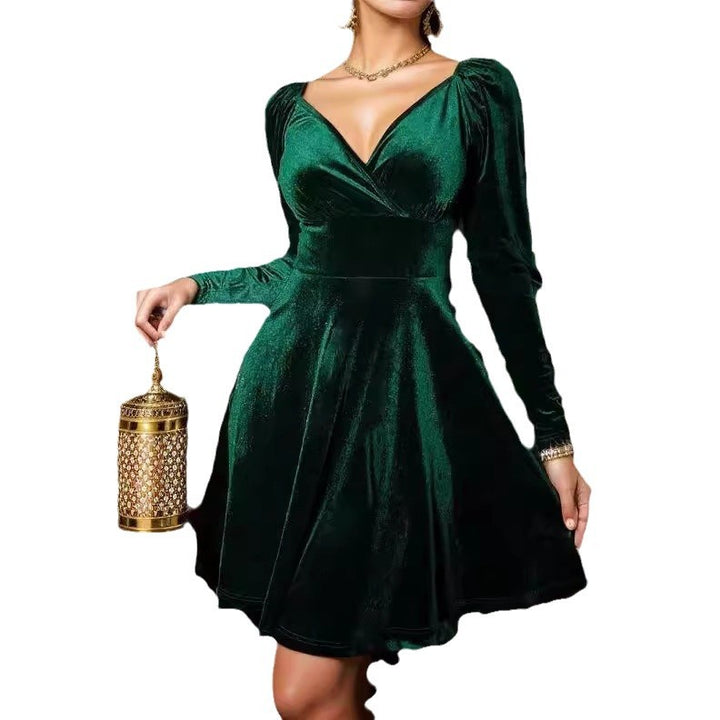 Dame elegant og fløjl Cocktailkjole Stilla