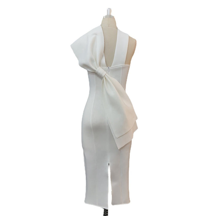 Dame Elegant skjortekjole med asymmetrisk design og svævende detalje Skovae