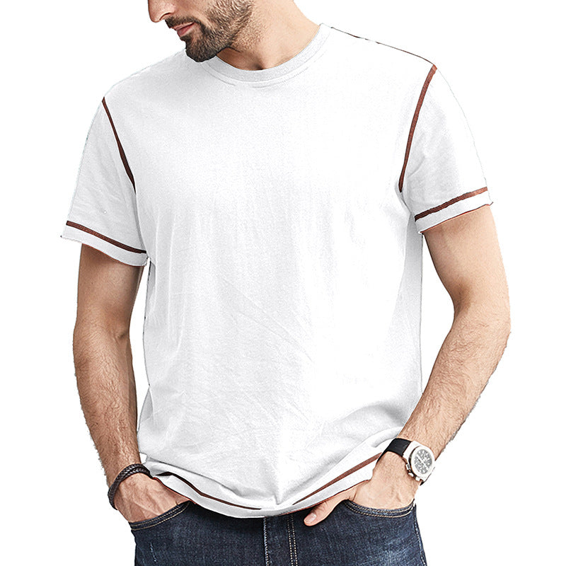 Herrer Rund hals T-shirt med kontrasterende ærmer og afslappet pasform Stilla