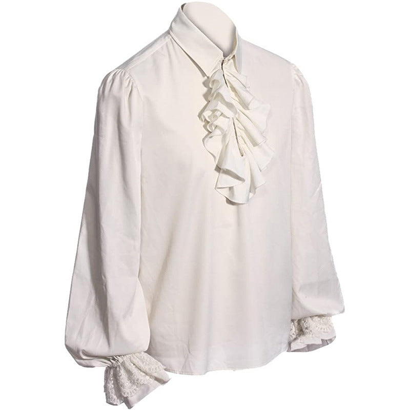 Dame elegant bluse med flæse detaljer og lange ærmer Stilla