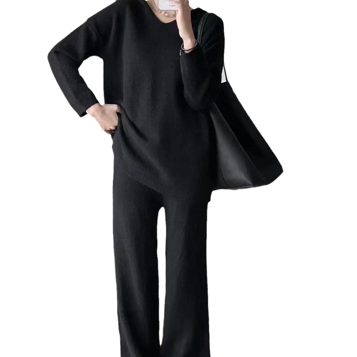 Femme Afslappende Strik-Loungewear-Sæt Stilla