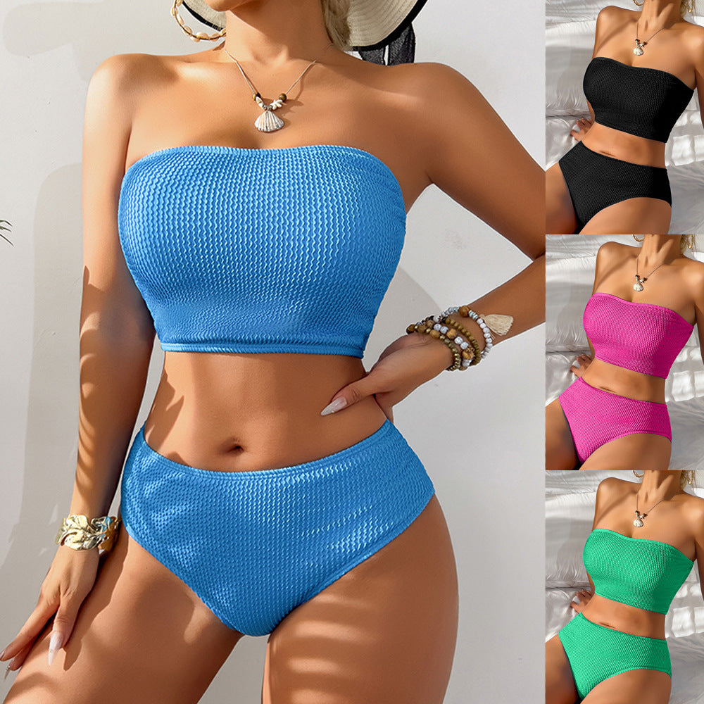 Dame Bandeau bikini med struktureret design Skovae