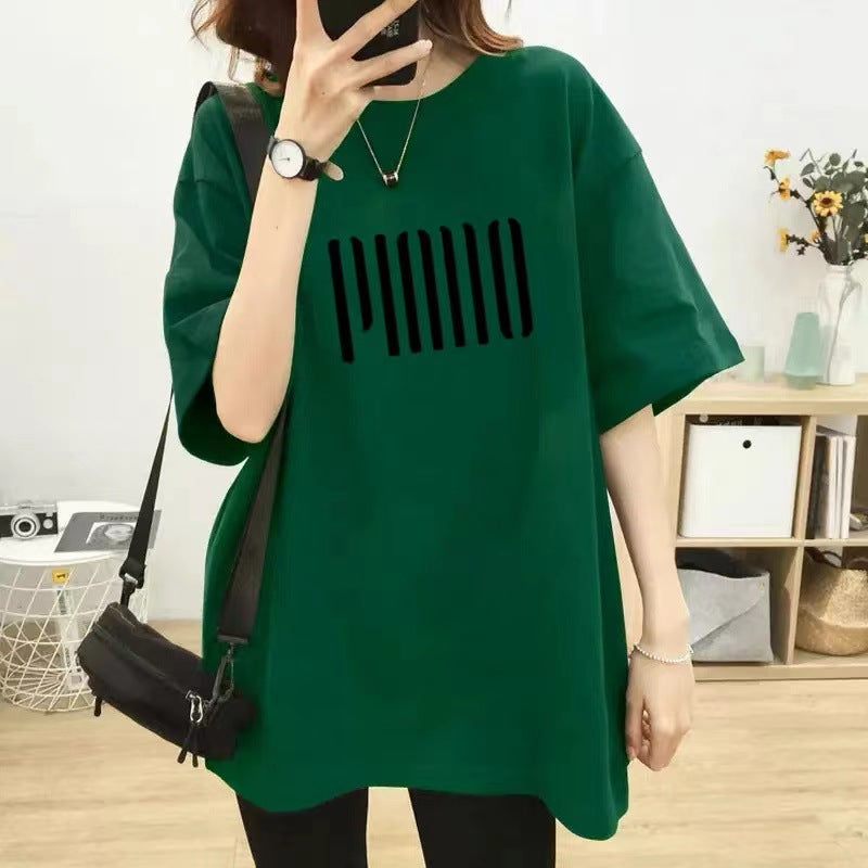 Dame T-shirt i afslappet oversized stil med moderne grafiktryk Stilla